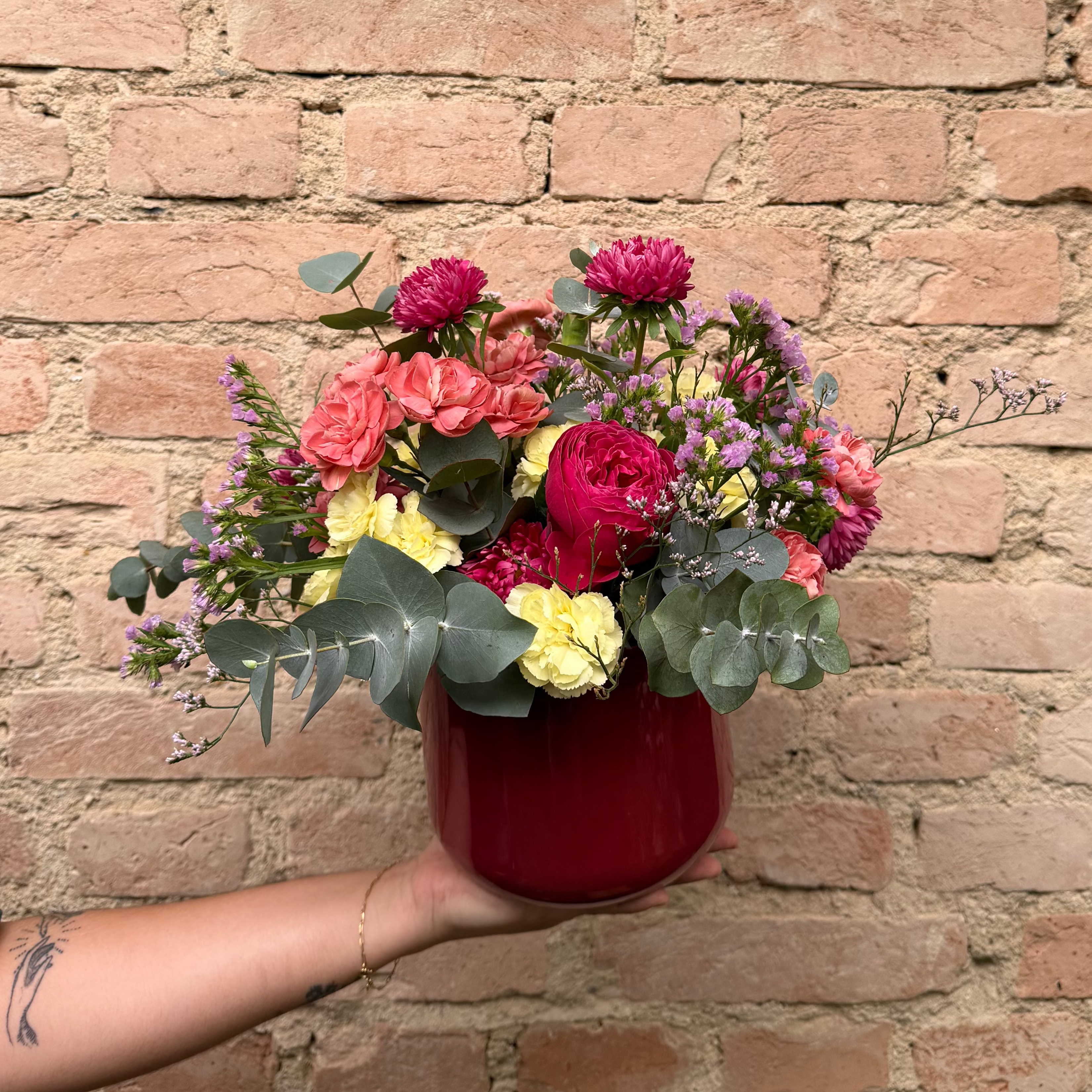 ARRANJO MIX CACHEPOT ROSA P - ENTREGA EM SÃO PAULO